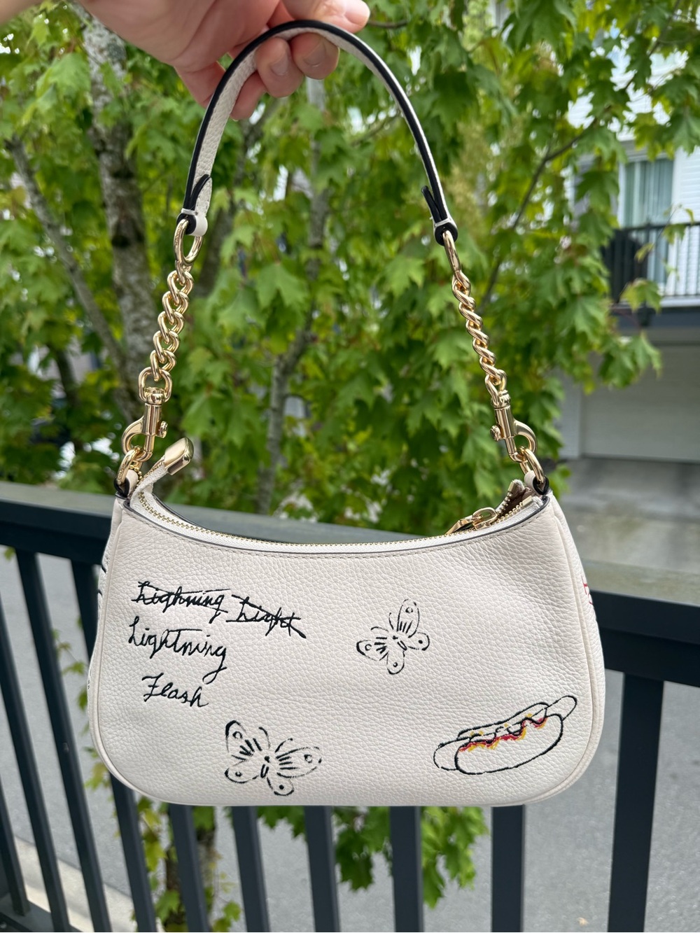 Coach Teri Shoulder & Crossbody Bag With Sketch Print In Chalk Multi CAK17 rex - Picture 2 of 16
